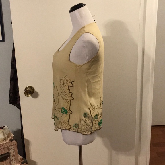 Left of Center Anthro silk beaded tank - Picture 4 of 6